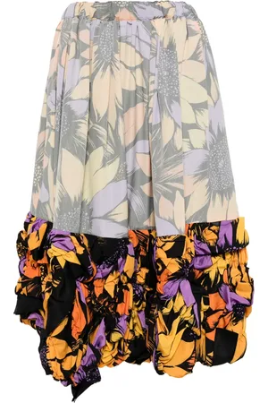 Comme des Garçons Jupe mi-longue à fleurs