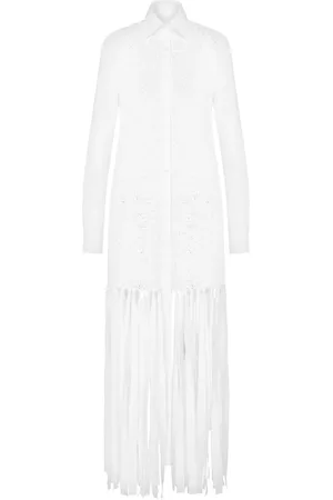 Moschino Robe longue à franges
