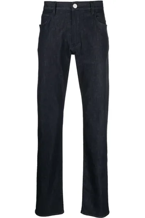 Giorgio Armani Jean droit à effet délavé