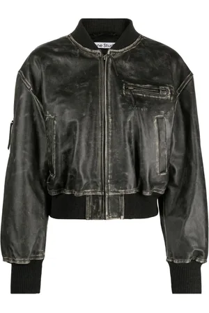 Acne Studios Veste en cuir à effet usé