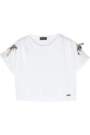 MONNALISA T-shirt en coton à détails de nœuds