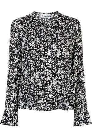 Ganni Blouse en crêpe à fleurs