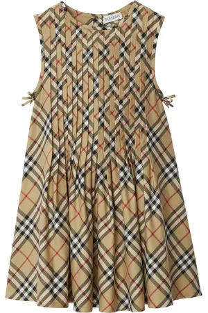 Burberry Robe plissée à carreaux