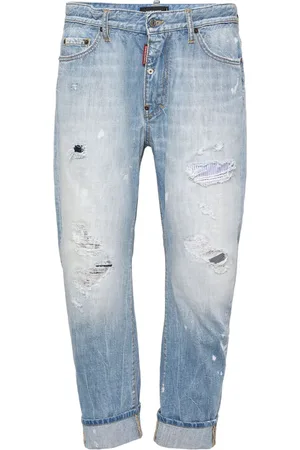 Dsquared2 Jean droit à effet usé