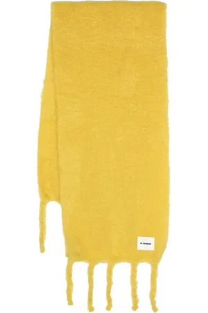 Jil Sander écharpe en mohair à patch logo