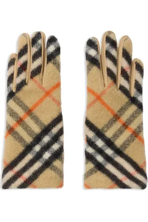 Burberry Gants en laine à carreaux