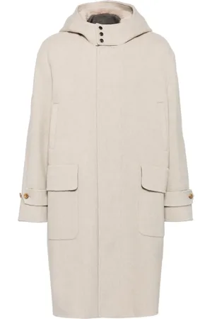 MAN ON THE BOON. Manteau boutonné à capuche