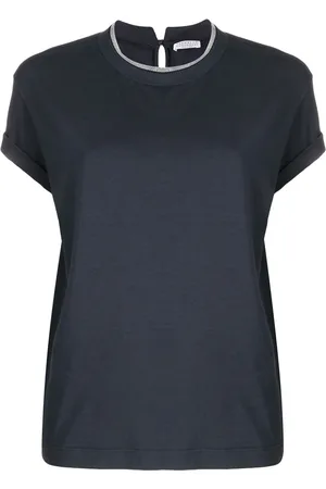 Brunello Cucinelli T-shirt à ornements métallisés