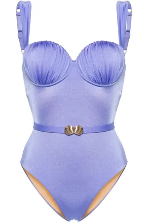 Noire Swimwear Maillot de bain froncé à taille ceinturée