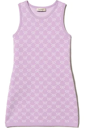 Twin-Set Robe à logo en intarsia