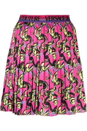 VERSACE Minijupe plissée à imprimé baroque