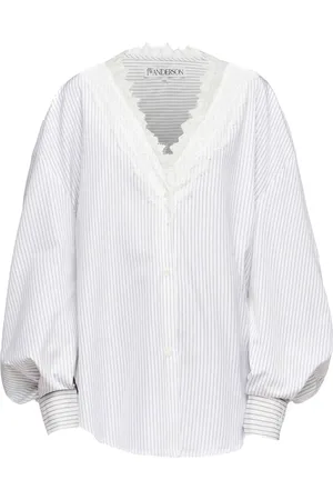 J.W.Anderson Chemise bordée de dentelle à col v