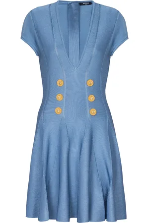 Balmain Robe courte 6-Button en maille fine