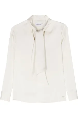 Calvin Klein Blouse en satin à col lavallière