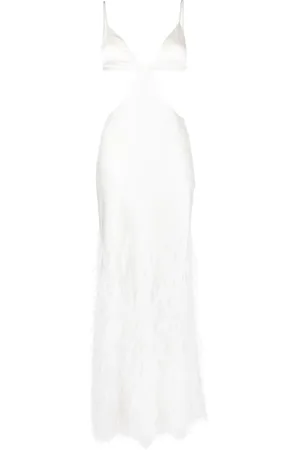 Cult Gaia Robe longue Raisa à détails de plumes