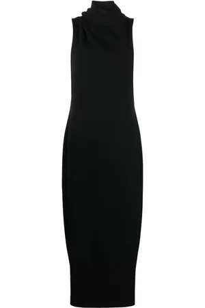 Giorgio Armani Robe longue sans manches à col bénitier