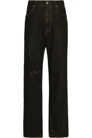 Dolce & Gabbana Pantalon en coton à coupe droite