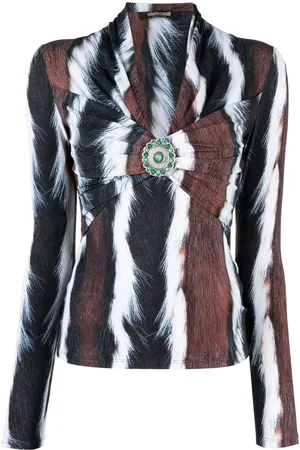 Roberto Cavalli Haut imprimé à manches longues