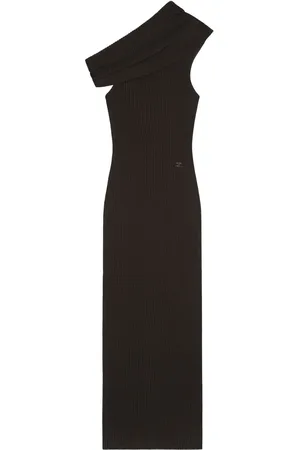 Courrèges Robe longue en maille nervurée