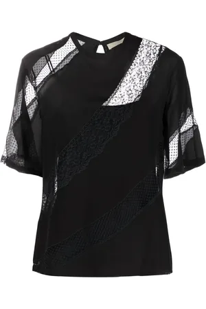 Elie saab T-shirt à empiècements en dentelle
