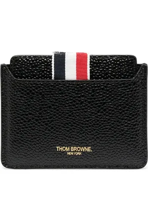 Thom Browne Porte-cartes en cuir à détail miroir