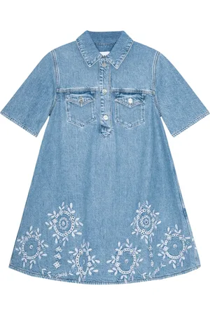 Ganni Robe en jean à broderies
