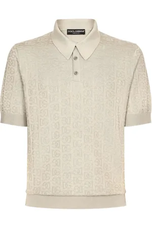 Dolce & Gabbana Polo en soie à logo en jacquard