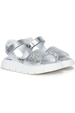 Moschino Sandales en cuir à logo brodé