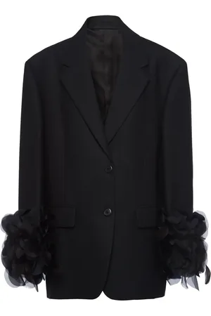 Prada Blazer en laine à détails de plumes