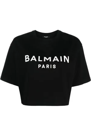 Balmain T-shirt crop à logo