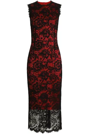 Dolce & Gabbana Robe mi-longue à fleurs en dentelle
