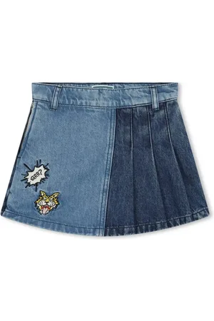 Kenzo Short en jean à motif tigre brodé