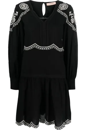 Twin-Set Robe courte brodée à manches longues