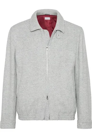 Brunello Cucinelli Veste zippée à chevrons