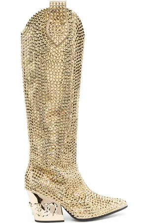 Philipp Plein Bottes Strass Cow Boy