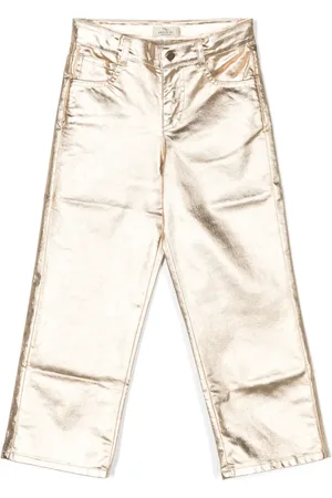 Le pandorine Pantalon droit à fini métallisé