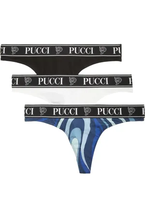 Puccini Lot de trois strings à logo imprimé