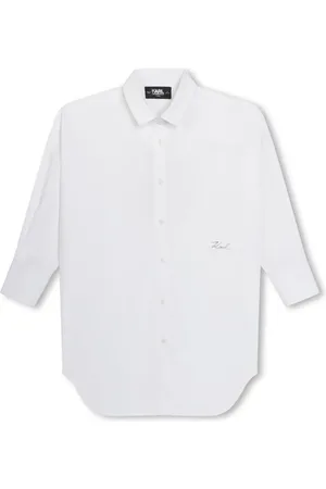 Karl Lagerfeld Robe-chemise en coton à logo imprimé