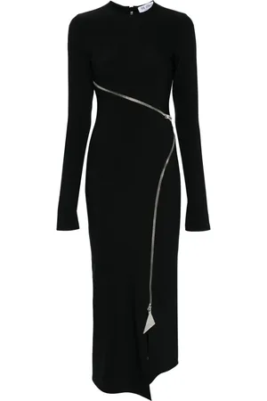 The Attico Robe mi-longue à détail zippé
