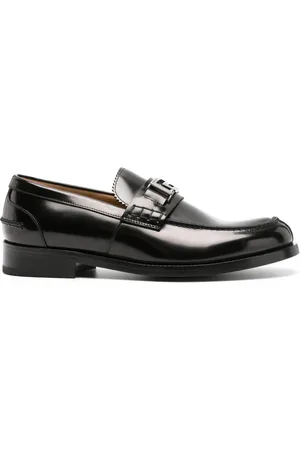VERSACE Mocassins Greca en cuir verni