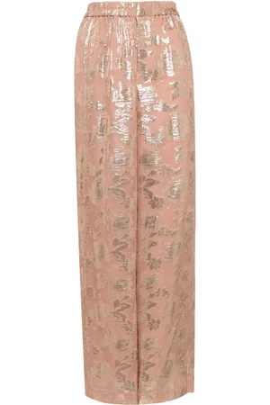 BIYAN Pantalon à fleurs en jacquard
