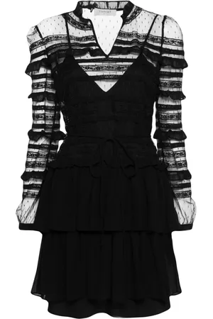 Twin-Set Robe volantée en résille à coupe courte