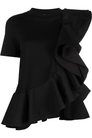 Alexander McQueen T-shirt asymétrique à volants