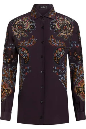 Etro Chemise en soie à imprimé cachemire