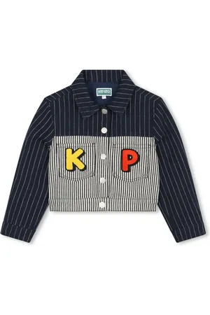 Kenzo Veste en jean rayée à design colour block
