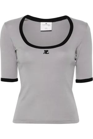 Courrèges T-shirt à bords contrastants