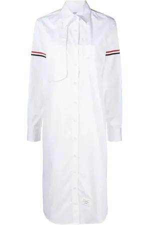 Thom Browne Robe-chemise en coton à coupe mi-longue