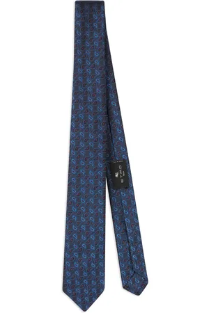 Etro Cravate en soie à motif cachemire brodé
