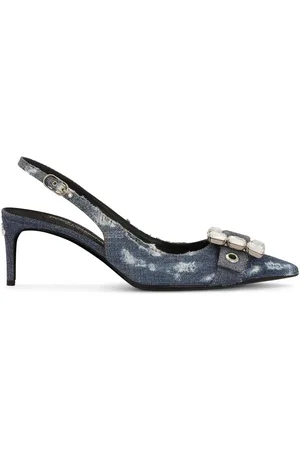 Dolce & Gabbana Escarpins en jean patchwork à bride arrière 60 mm