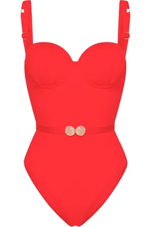 Noire Swimwear Maillot de bain froncé à taille ceinturée